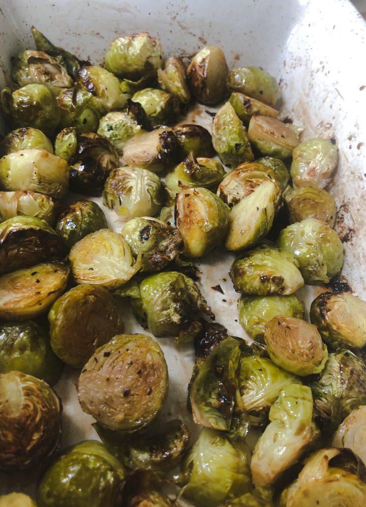 Oven roasted Brussel sprouts