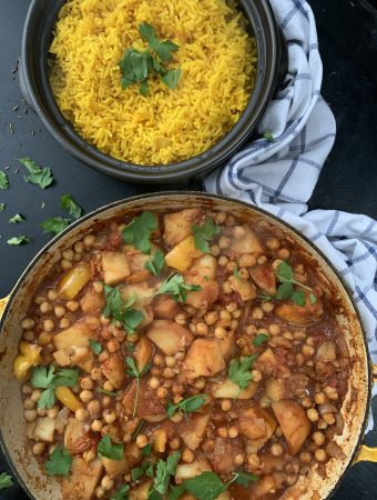 Lebanese Inspired Potato and Chickpea Curry